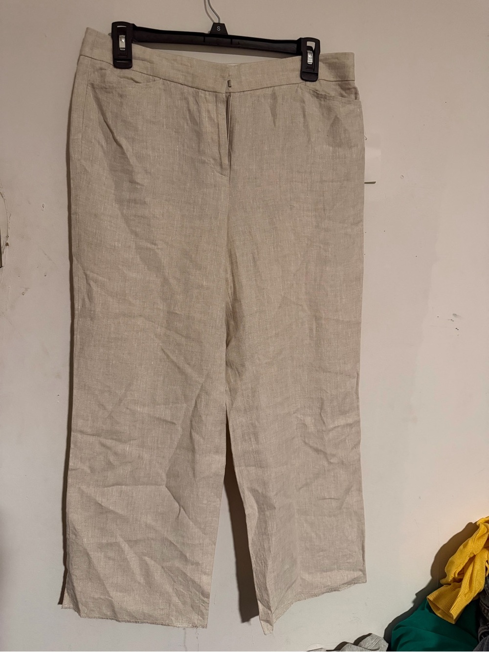 Talbots Light Beige Linen Crop Pants size 4 EUC